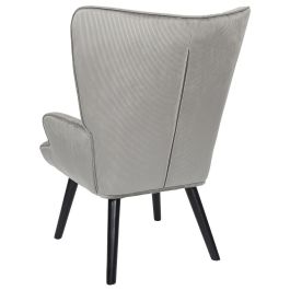 Home Deco Factory Butaca Sillón Giulia Gris de Acero con Patas de Madera y Tapizado de Poliéster 68x75x96 cm