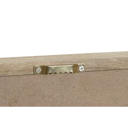 DKD Home Decor Hangzhou design 26b Cuadro Mediterraneo Natural Blanco Yute MDF 40 x 40 cm (3 Unidades)