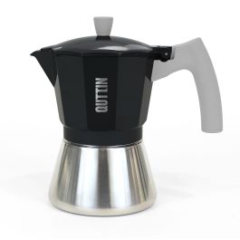 Quttin Cafetera de 3 Servicios para Inducción, Fabricada en Acero y Aluminio, Dimensiones de 9 cm Ancho x 15 cm Alto x 15 cm Largo (6 Unidades) Quttin Cafetera de 3 Servicios para Inducción, Fabricada en Acero y Aluminio, Dimensiones de 9 cm Ancho x 15 cm Alto x 15 cm Largo (6 Unidades)