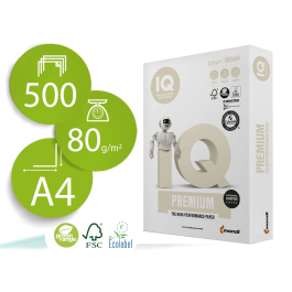 Iq premium Papel Multifuncion DIN A4 100 gramos Paquete 500 Hojas Blanco Alta Calidad ColorLok Certificado Ecolabel Precio: 8.49999953. SKU: B1ANAKEVWN
