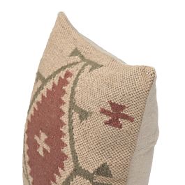 DKD Home Decor Cojín Boho de Lana y Yute Kilim 45 x 45 cm (2 Unidades) | Decoración Sofá Cama