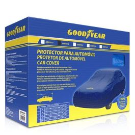 Good Year Funda Cubre Coche Talla M GOD7014 Azul y Amarillo Impermeable Transpirable Protección UV Interior Exterior