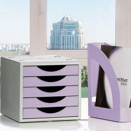 Modulo 5 Cajones Archivo 2000 Archivotec Malva Pastel