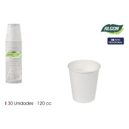 Inde Set de 30 Vasos de Cartón Blanco 120 cc (24 Unidades)