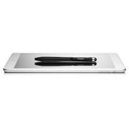 Targus Stylus y Bolígrafo Táctil 2 en 1 con Protección Antimicrobiana, Diseño Delgado y Clip Integrado para Smartphones y Tablets - Negro