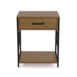 Versa Mesilla de Noche Oscura 1/C, Madera, Metal y PVC, 40x60x48 cm Versa Mesilla de Noche Oscura 1/C, Madera, Metal y PVC, 40x60x48 cm