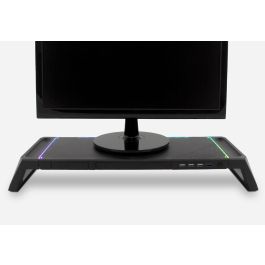 Deep Gaming Elevador Soporte Monitor con Iluminación RGB, Hub USB 4 Puertos y Ajuste de Altura