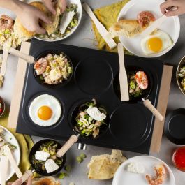 Domo DO8719W Set de Wok para Fiestas 2 en 1 - 6 Personas - Wok y Panqueques - 1000 W