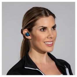 JLab GO Air True Auriculares Inalámbricos Bluetooth 5.0 IP44 Azul, Hasta 20h Batería con Estuche de Carga, Almohadillas Silicona 3 Tamaños