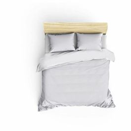 Juego de cama - 1 funda nórdica 220x240 cm + 2 fundas de almohada 60x60 cm - 100% Algodón Satén - Blanco - MEN8681875218046