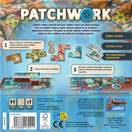 Lookout Games LOG007502ES Juego de Mesa Patchwork para 2 Jugadores de Estrategia y Planificación Espacial