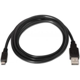 Aisens Cable USB 2.0 Tipo A Macho a Micro USB B Macho Negro 0.8 Metros