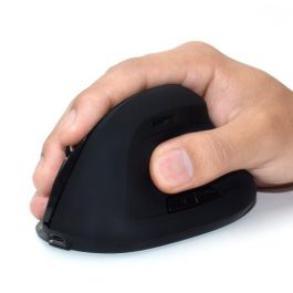 Ewent EW3158 Ratón Ergonómico Vertical Inalámbrico RF 1600 DPI Óptico Mano Derecha USB Recargable para Oficina