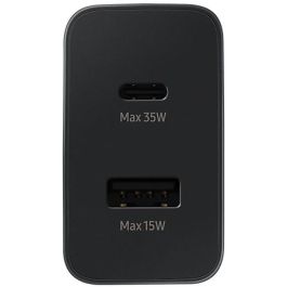 Samsung Adaptador de corriente Duo 35W, cargador con puertos Micro USB y USB Tipo-C, compatible con móviles/tabletas, negro