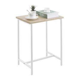 Moblekit Mesita Auxiliar Rectangular Madera y Metal Blanca 40 x 30 x 50 cm (4 Unidades)