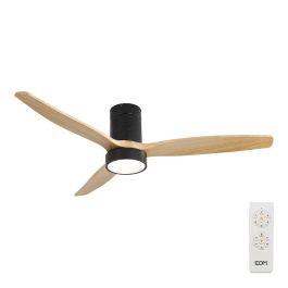 Edm Ventilador de techo Kara, 3 aspas de madera Ø132cm, luz LED 3000/4000/6000K, control por app, compatible con Alexa y Google Assistant, 30W Precio: 135.49999991. SKU: B1AB4BHWHW