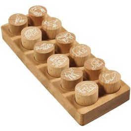 COLOP 165224 Set de sellos de madera y caucho Woodies "Exotic Animation", redondos, 3 cm de diámetro, 12 unidades Precio: 45.50000026. SKU: B1CC75NZ8R