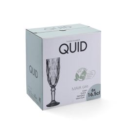 Quid Copa Flauta Maia Vidrio Azul con Relieve 16,5 cL (24 Unidades)