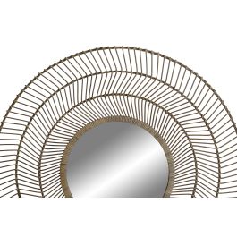 DKD Home Decor Espejo Tropical Bambú Cristal Natural 2.5 x 110 x 110 cm