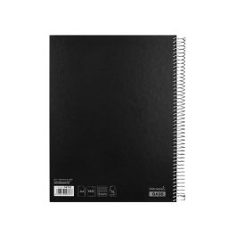 Cuaderno Espiral Liderpapel A4 Micro Jolly Tapa Forrada 140H 75 gr Cuadro 5 mm 5 Bandas 4 Taladros Color Negro