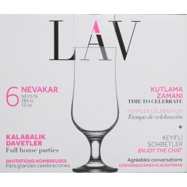 Lav Set 6 Copas Cerveza Neva 385 cc (4 Cajas)