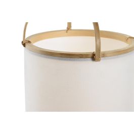 DKD Home Decor Lampara Sobremesa Urban Marron Claro Blanco Bambu Poliester 17 x 27 x 17 cm (4 Unidades)