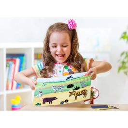 Megableu MEG3760046783455 Actividad Creativa Foil Fun Animal Kingdom Obras Mágicas Fáciles de Crear Idioma Francés