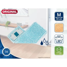 Leifheit 52122 Funda de limpieza de repuesto Clean Twist M Ergo super soft para fregona plana, ideal para suelos frágiles como parquet y laminado, 33 cm