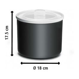 Rommelsbacher IM 12 Heladera Tradicional para Helado, Sorbete y Yogurt, Capacidad 1.5L, Pantalla LCD, Tazón Extraíble, Negro y Acero Inoxidable, Incluye Espátula y Libro de Recetas