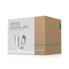 Deepcool AK500 Digital R-AK500-WHADMN-G Ventilador Disipador CPU de Alta Gama, 120mm, RGB Direccionable, Rodamiento FDB, Silencioso