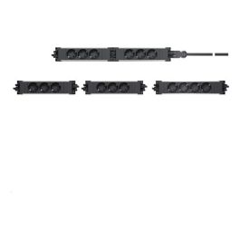 Bachmann 906.18819 - Regleta de Sobremesa Interior, 4 Tomas Schuko (Tipo F) sin Cable, 16A, 250V, Negro, IP20