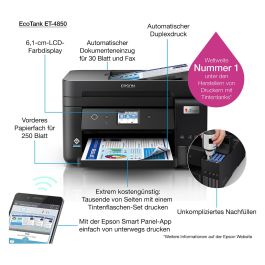 Epson EcoTank ET-4850 Impresora Multifunción 4 en 1 A4 Tinta LAN WiFi ADF Duplex Inyección de Tinta Color