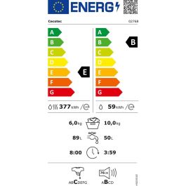 Cecotec Lavadora-Secadora 10680 Inverter 10/6 kg 1400 rpm Motor Inverter Plus Vapor Blanco