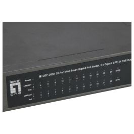 LevelOne GEP-2652 Switch Gestionado 24x PoE+ Gigabit Ethernet Montaje en Rack 370W 2xSFP