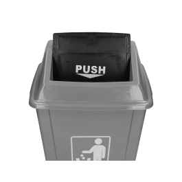 Q-connect Papelera Contenedor Plástico con Tapa de Balancín 58 Litros Gris 470x330x760 mm