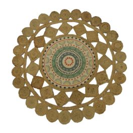 DKD Home Decor Alfombra Boho Marron Multicolor Yute Poliéster 120 x 120 cm Precio: 32.49999984. SKU: S3038201