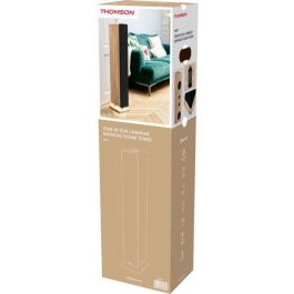 Thomson THO3499550389326 Torre de Sonido Bluetooth 120W, Óptico, USB, Ecualizador, TWS, Control Remoto, Madera/Negro