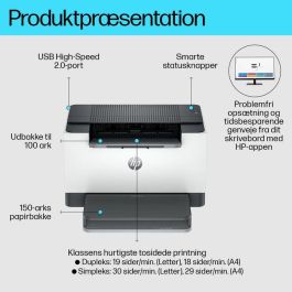HP M209d Impresora Láser Monocromo con Impresión Dúplex Rápida, Diseño Compacto, Alto Rendimiento y Configuración Sencilla con App HP