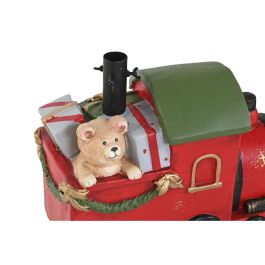 DKD Home Decor Base para Árbol de Navidad Tradicional con Tren, Multicolor, Magnesia, 56x21.5x37 cm, para Troncos 3.5x13 cm
