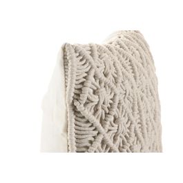 DKD Home Decor Cojin Boho Crudo Macrame Hecho a Mano Algodon 45 x 45 cm (2 Unidades)