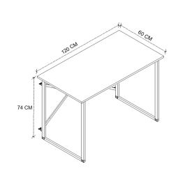 Mesa de Escritorio Alexandra House Living Negro Roble Metal Madera MDP 120 x 75 x 60 cm industrial