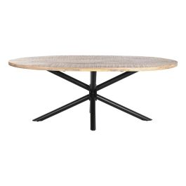 Mesa de Comedor DKD Home Decor Natural Negro Metal Madera de mango 200 x 100 x 76 cm