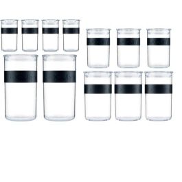 Tarros de conservación - BODUM - PRESSO SET - 12 tarros de plástico con tapa hermética Precio: 61.49999966. SKU: B17SRHTDBP