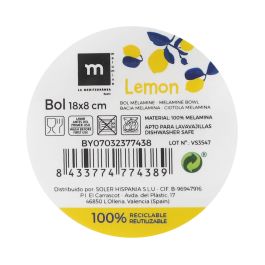 Bol de melamina brillo Lemon 18x8 cm - La Mediterranea (24 Unidades) Bol de melamina brillo Lemon 18x8 cm - La Mediterranea (24 Unidades)