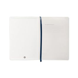 Antartik Cuaderno A5 Tapa Blanda Hojas Lisas 80 Hojas 80gr Azul Marino con Gomilla, 2 Marcapáginas y Bolsillo Simil Piel FSC