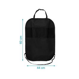 KioKids Organizador de Coche para Respaldo de Asiento Universal, Protector y con Múltiples Bolsillos, Color Negro, Ajustable