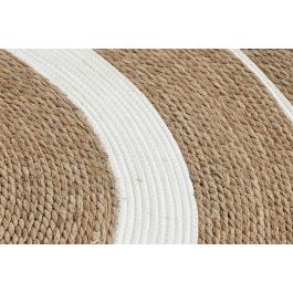DKD Home Decor Alfombra redonda de fibra natural y blanca 150 cm (2 Unidades) 150 x 0.5 x 150 cm
