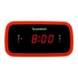 Sunstech FRD60RD Despertador Radio FM PLL con 10 Presintonías, Alarma Dual, Pantalla LED 0.6'' y 3 Modos