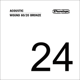 Dunlop Cuerda Acústica 80/20 Bronze .024 para Guitarra, Sonido Equilibrado y Gran Proyección Tonal