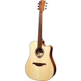 LAG Guitarra Acústica Dreadnought Cutaway Tramontane 70 Natural - Acabado Satinado